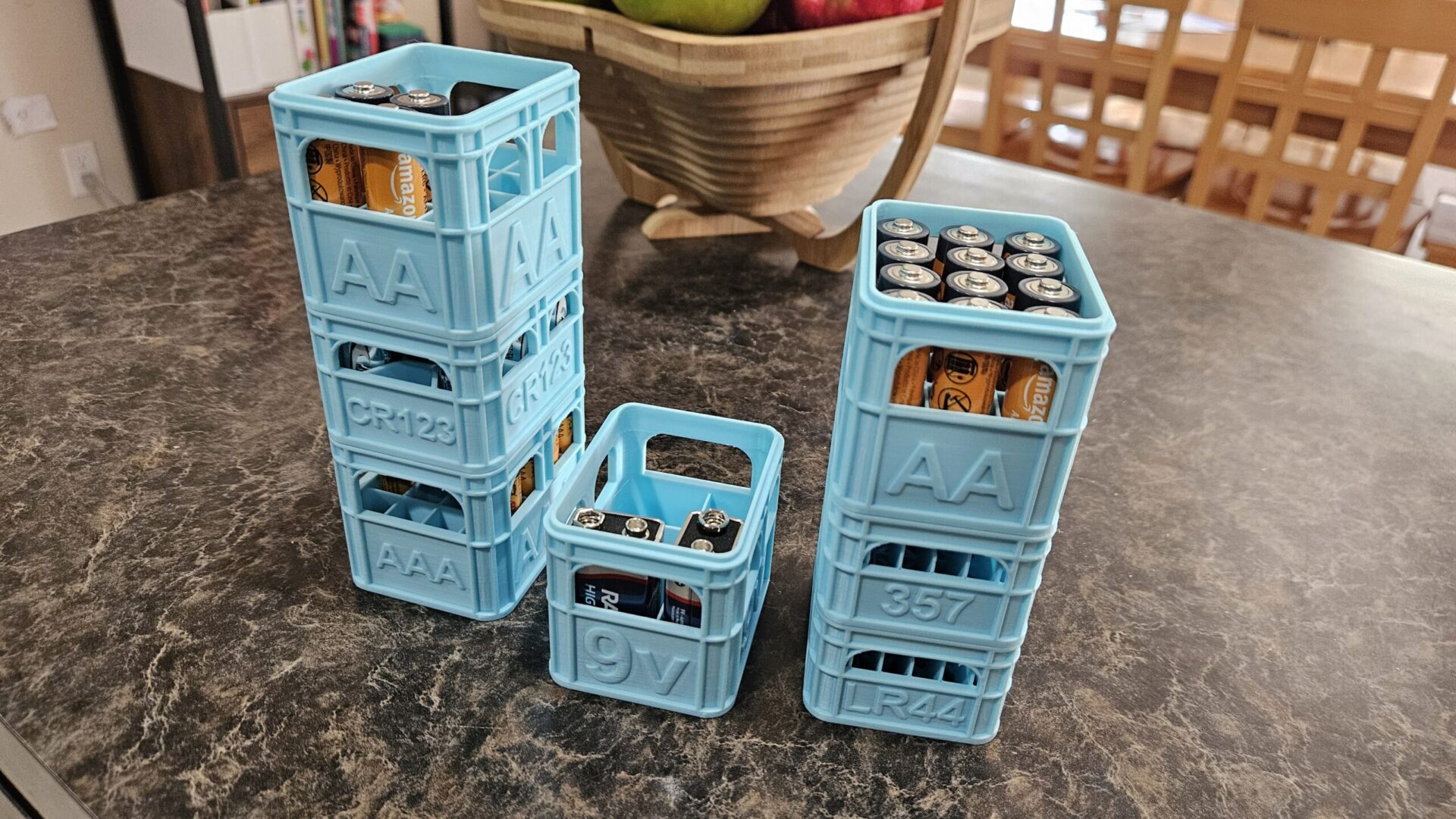 3 Pack - Beer Crate Battery Organizer Storage Boxes