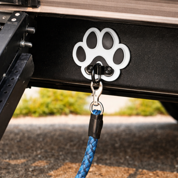 Dog Leash Hook for RV Camper -- Paw Print Hookup