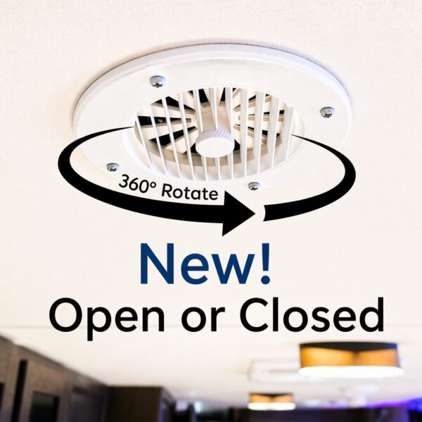 360-Degree Rotating RV ceiling AC Vent with Adjustable Louvers